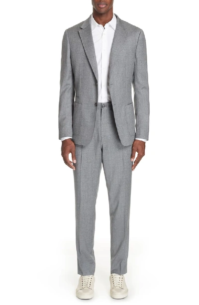 Z Zegna Men's Wash-and-go Flannel Two-piece Suit In Silver