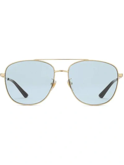 Gucci Navigator Metal Sunglasses In Metallic