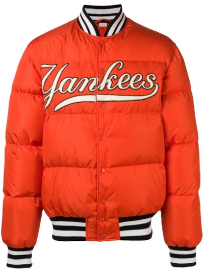 Gucci Men's Bomber Jacket With Ny Yankees&trade; Patch In Orange