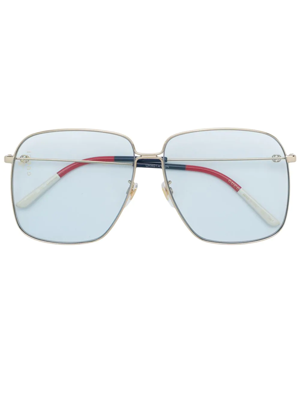 rectangular metal sunglasses gucci