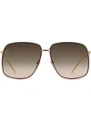Gucci Rectangular-frame Metal Sunglasses In Metallic