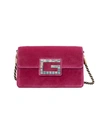 Gucci Broadway Small Velvet Shoulder Bag With Square G In Pink
