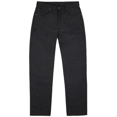 Mc Overalls Reflective Straight-leg Jeans In Dark Grey