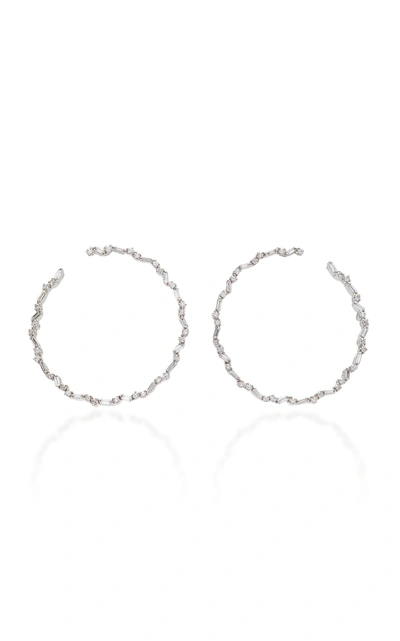 Suzanne Kalan White Diamond 30mm Hoops