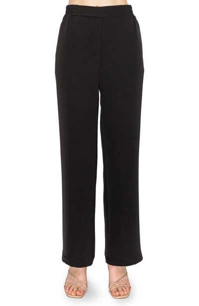 Melloday Clean Front Pants In Black