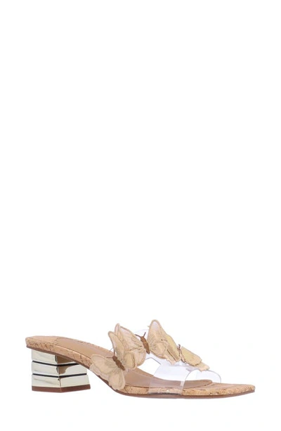 J. Reneé Cybel Slide Sandal In Clear/ Natural/ Gold