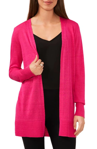 Halogen Side Slit Cardigan In Magenta Pink