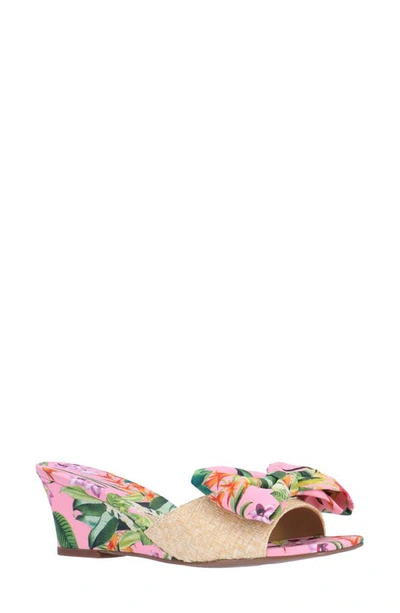 J. Reneé Milena Wedge Sandal In Natural/pink/green