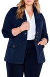 Nic + Zoe Editor Knit Blazer In Dark Indigo