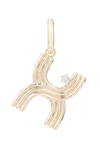 Adina Reyter Groovy Initial Diamond Pendant Charm In Gold