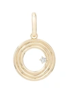 Adina Reyter Groovy Initial Diamond Pendant Charm In Yellow Gold - O