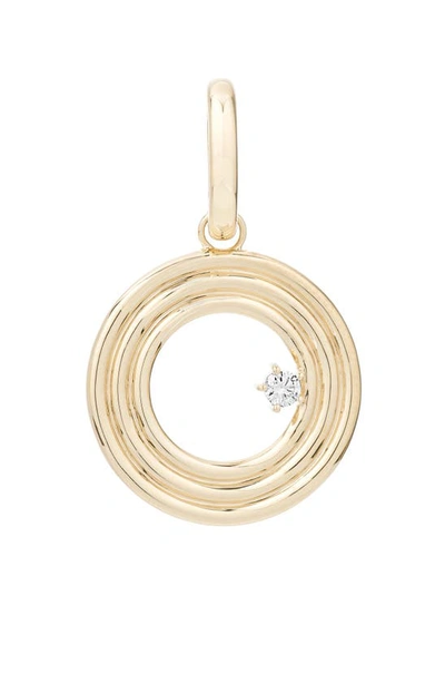 Adina Reyter Groovy Initial Diamond Pendant Charm In Gold