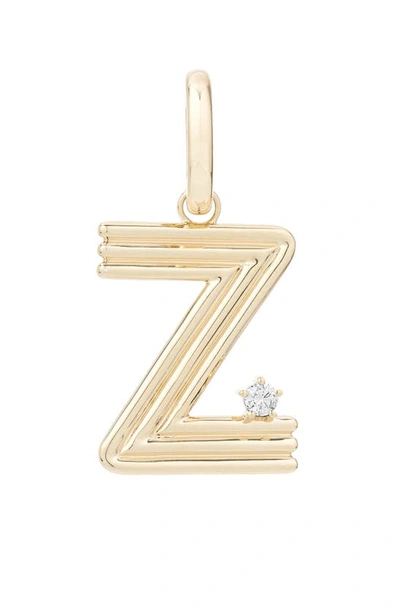 Adina Reyter Groovy Initial Diamond Pendant Charm In Yellow Gold - Z