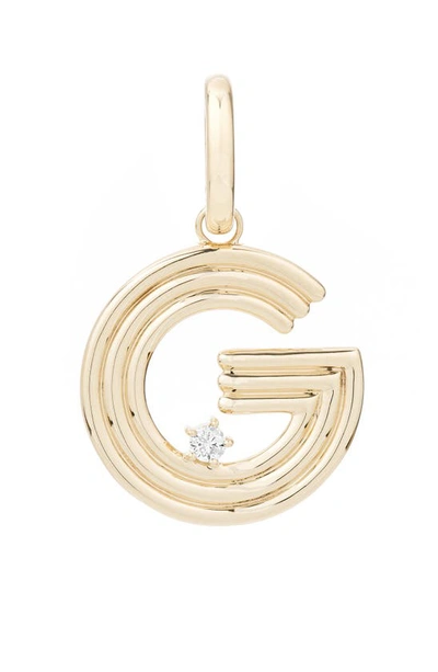 Adina Reyter Groovy Initial Diamond Pendant Charm In Yellow Gold - G