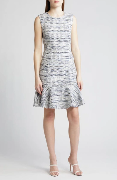 Kobi Halperin Reed Sleeveless Tweed Dress In Blue Multi