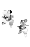 Sterling King Lotus Stud Earrings In Sterling Silver