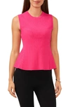 Halogen Sleeveless Peplum Sweater In Magenta Pink