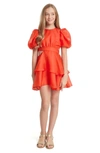 Bardot Junior Kids' Enya Cutout Organza Minidress In Fire Red