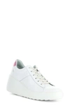 Fly London Delf Platform Wedge Sneaker In 013 White/ Pink Velve