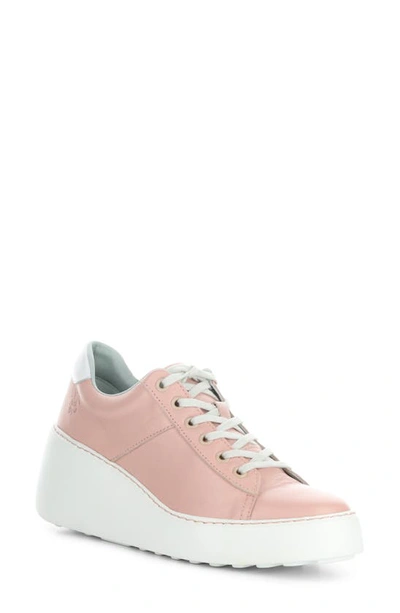 Fly London Delf Platform Wedge Sneaker In 015 Pink/ White Velve