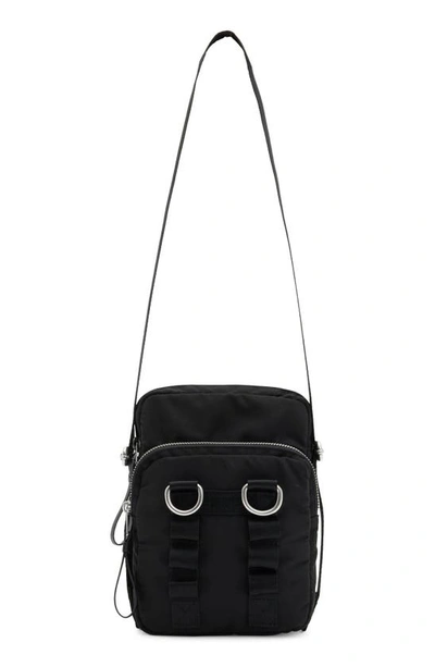 Allsaints Steppe Recycled Polyester Crossbody Bag In Black