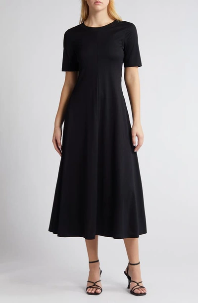 Rue Sophie Hailey Cotton Blend T-shirt Dress In Black