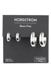 Nordstrom Demi Fine Set Of 2 Huggie Hoop Earrings In Metallic