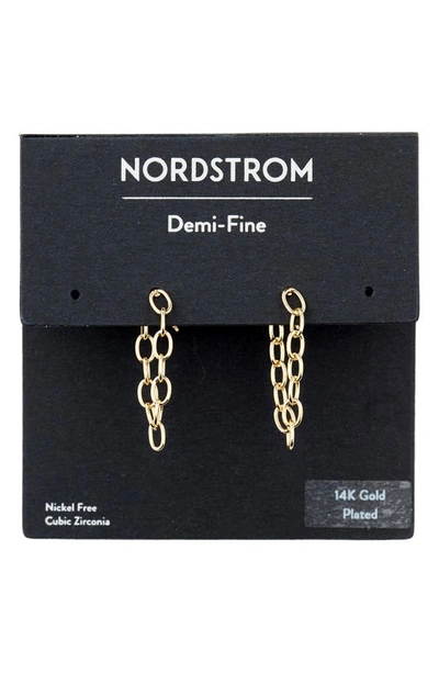 Nordstrom Demifine Draped Chain Drop Earrings In 14k Gold Plated