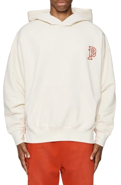 Purple Brand Oversize Fleece Pullover Hoodie In Off White