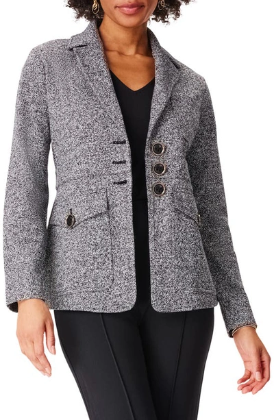 Nic + Zoe Editor Knit Blazer In Black Mix