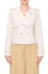 Melloday Crop Trench Blazer In Taupe