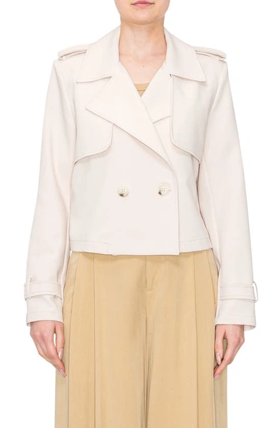 Melloday Crop Trench Blazer In Taupe