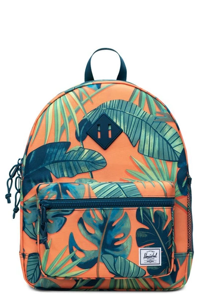 Herschel Supply Co Kids' Heritage Youth Backpack In Tangerine Palm Leaves