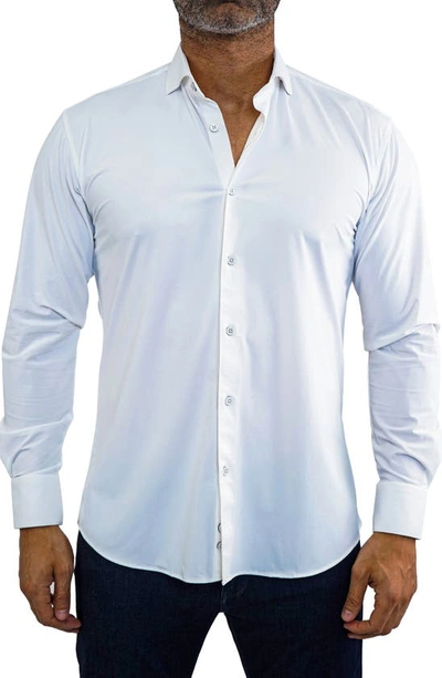Maceoo Einstein Contemporary Fit Stretch Button-up Shirt In White