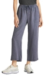 Splendid Angie Crop Wide Leg Pants In Ash Navy