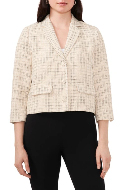 Halogen Tweed Crop Blazer In New Ivory