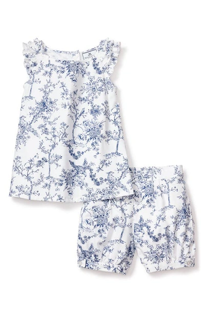 Petite Plume Girls' Timeless Toile Amelie Short Set - Baby, Little Kid, Big Kid In White