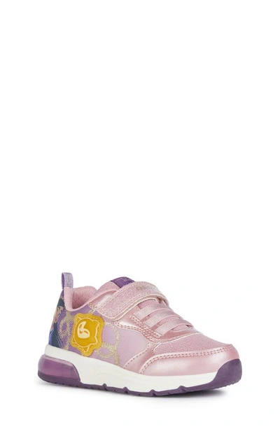 Geox Kids' X Disney Space Club Water Resistant Light-up Sneaker In Pink/ Violet