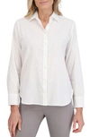 Foxcroft Meghan Linen Blend Button-up Shirt In White