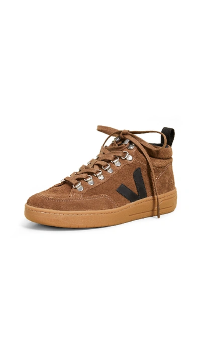 Veja Suede Roraima Bastille Sneakers In Brown/black/natural