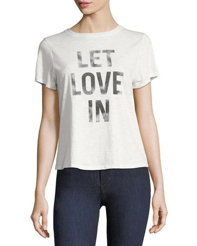 Cinq À Sept Let Love In Crewneck Graphic Tee In White