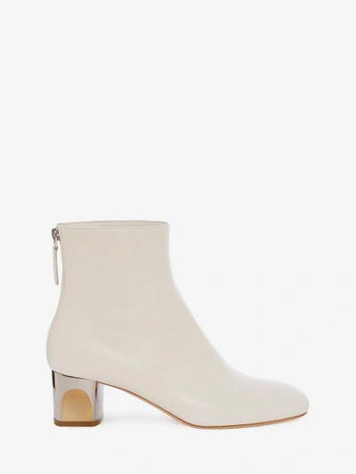 Alexander Mcqueen Sculpted Heel Ankle Boot In Ivory