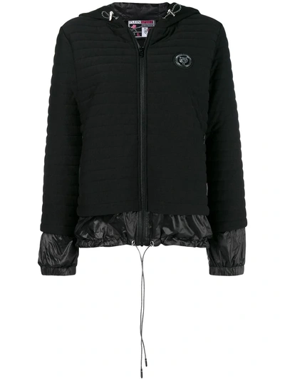 Plein Sport Logo Zipped Quilted Jacket - Black