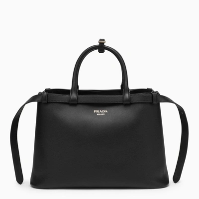 Prada Medium "buckle" Handbag In Black