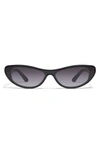 Quay Slate 37mm Gradient Cat Eye Sunglasses In Black/ Smoke