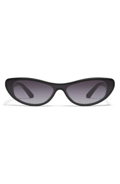 Quay Slate 37mm Gradient Cat Eye Sunglasses In Black/ Smoke