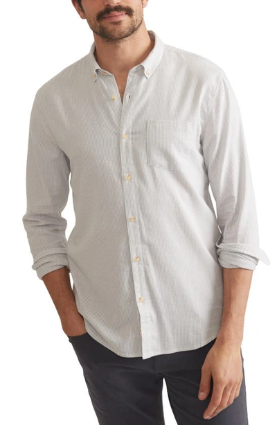 Marine Layer California Stripe Oxford Cotton Button-down Shirt In Grey Stripe