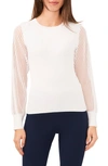 Halogen Mix Media Sweater In Bright White