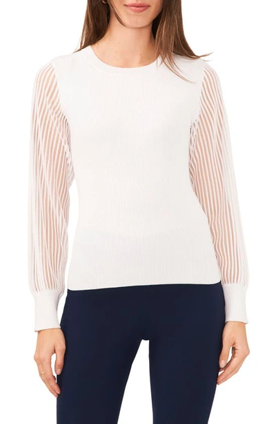 Halogen Mix Media Sweater In Bright White