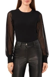 Halogen Mix Media Sweater In Rich Black